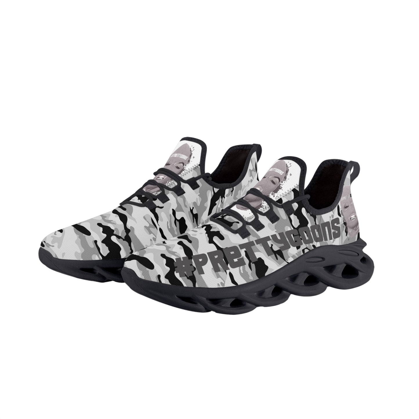 Pretty Goons Alpha 1 Men's Flex Control Sneakers Black/White Camo