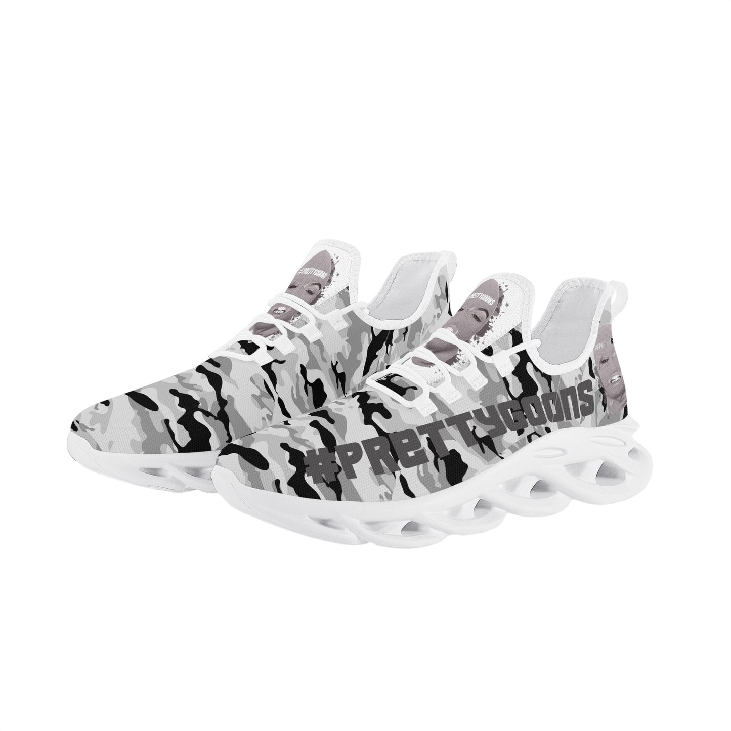 Pretty Goons Alpha 1 Men's Flex Control Sneakers Black/White Camo