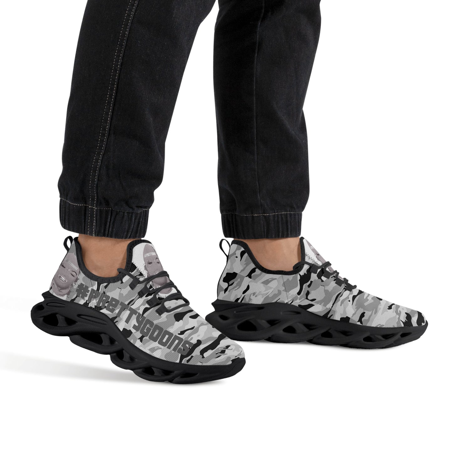 Pretty Goons Alpha 1 Men's Flex Control Sneakers Black/White Camo