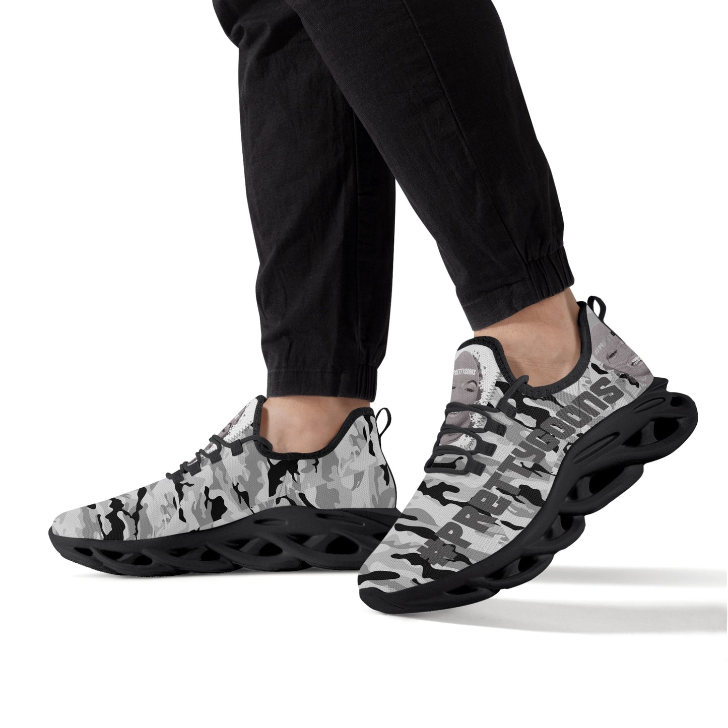 Pretty Goons Alpha 1 Men's Flex Control Sneakers Black/White Camo