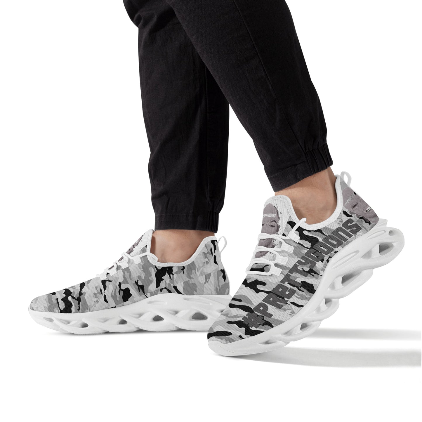 Pretty Goons Alpha 1 Men's Flex Control Sneakers Black/White Camo