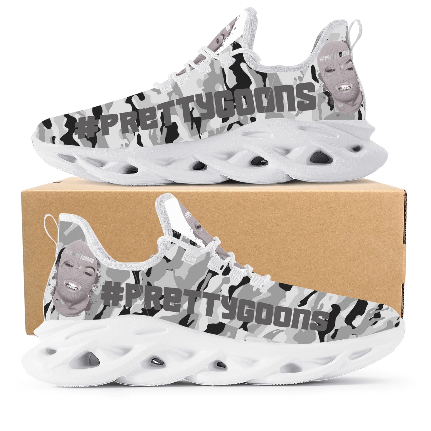 Pretty Goons Alpha 1 Men's Flex Control Sneakers Black/White Camo
