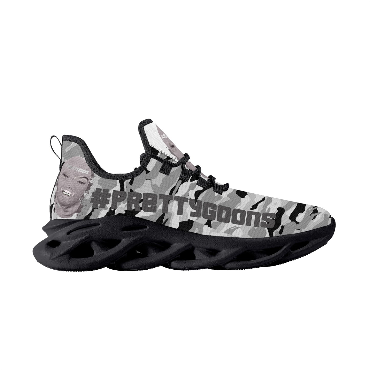 Pretty Goons Alpha 1 Men's Flex Control Sneakers Black/White Camo