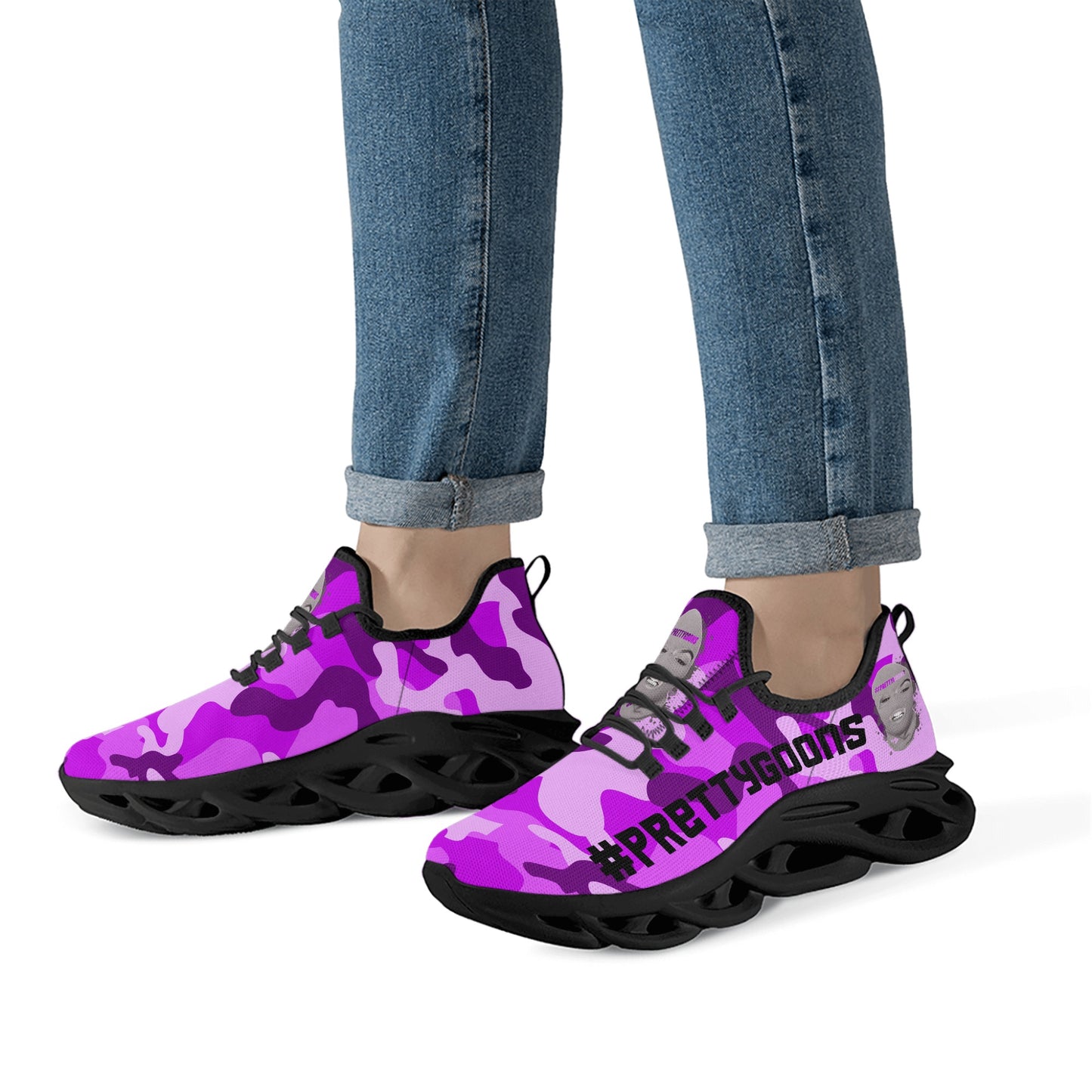 Pretty Goons Alpha 1 Women's Flex Control Sneakers (Purple Camo)