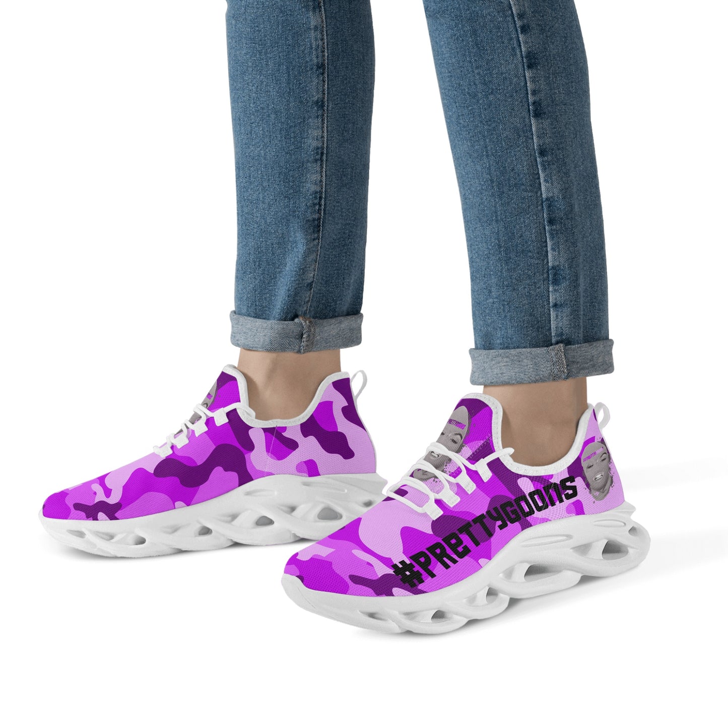 Pretty Goons Alpha 1 Women's Flex Control Sneakers (Purple Camo)