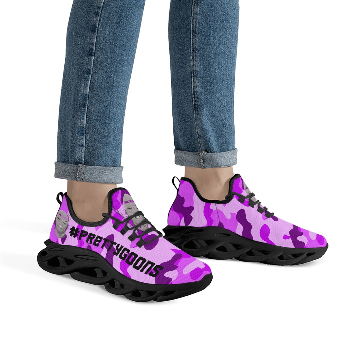 Pretty Goons Alpha 1 Women's Flex Control Sneakers (Purple Camo)
