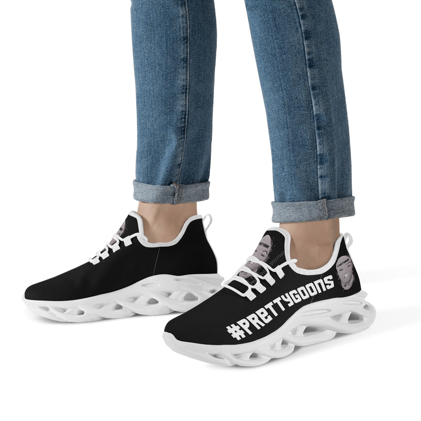 Pretty Goons Alpha Women's Flex Control Sneakers (Black?White/Grey Camo)