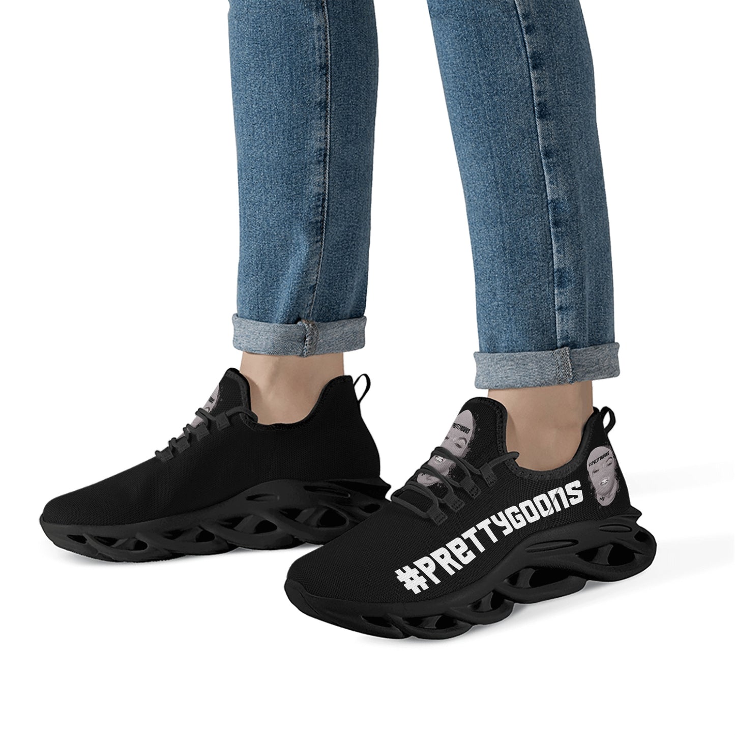 Pretty Goons Alpha Women's Flex Control Sneakers (Black?White/Grey Camo)