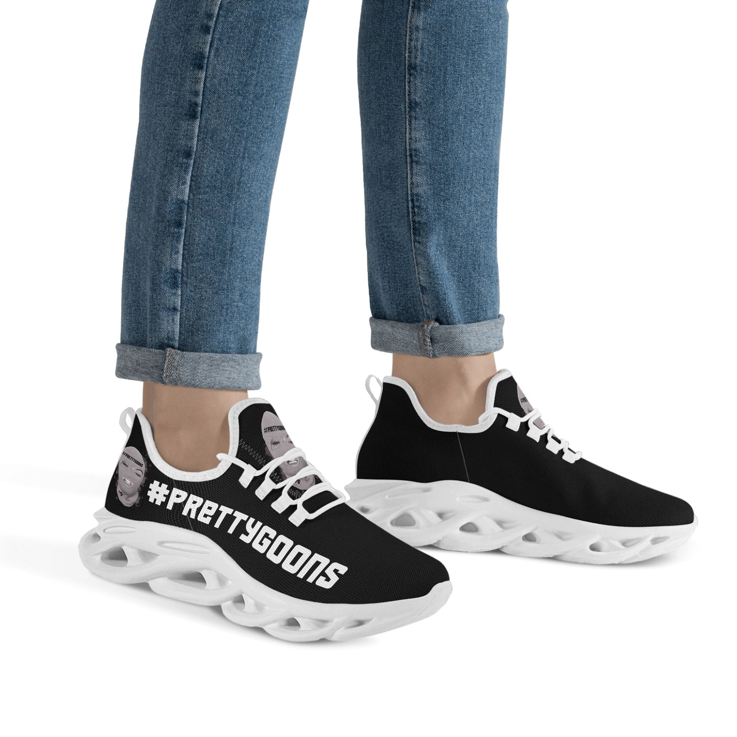 Pretty Goons Alpha Women's Flex Control Sneakers (Black?White/Grey Camo)
