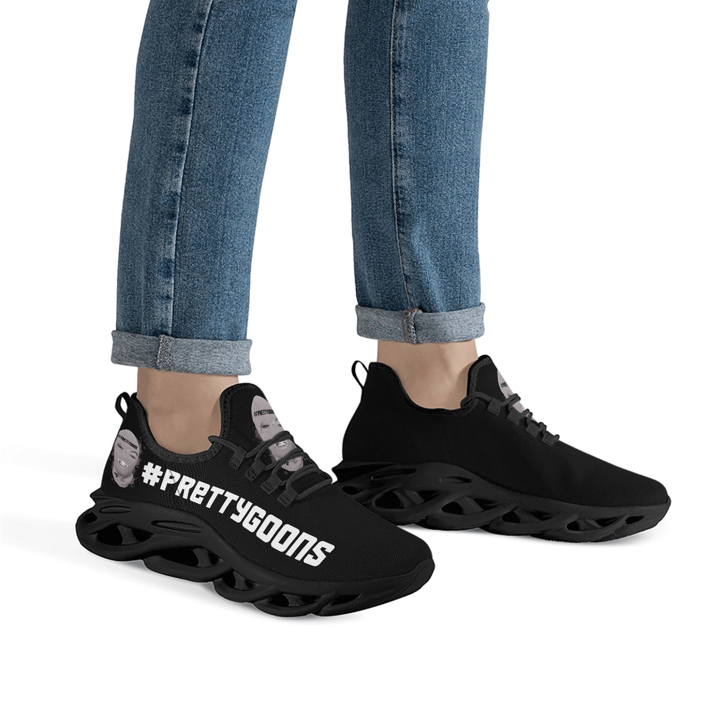 Pretty Goons Alpha Women's Flex Control Sneakers (Black?White/Grey Camo)