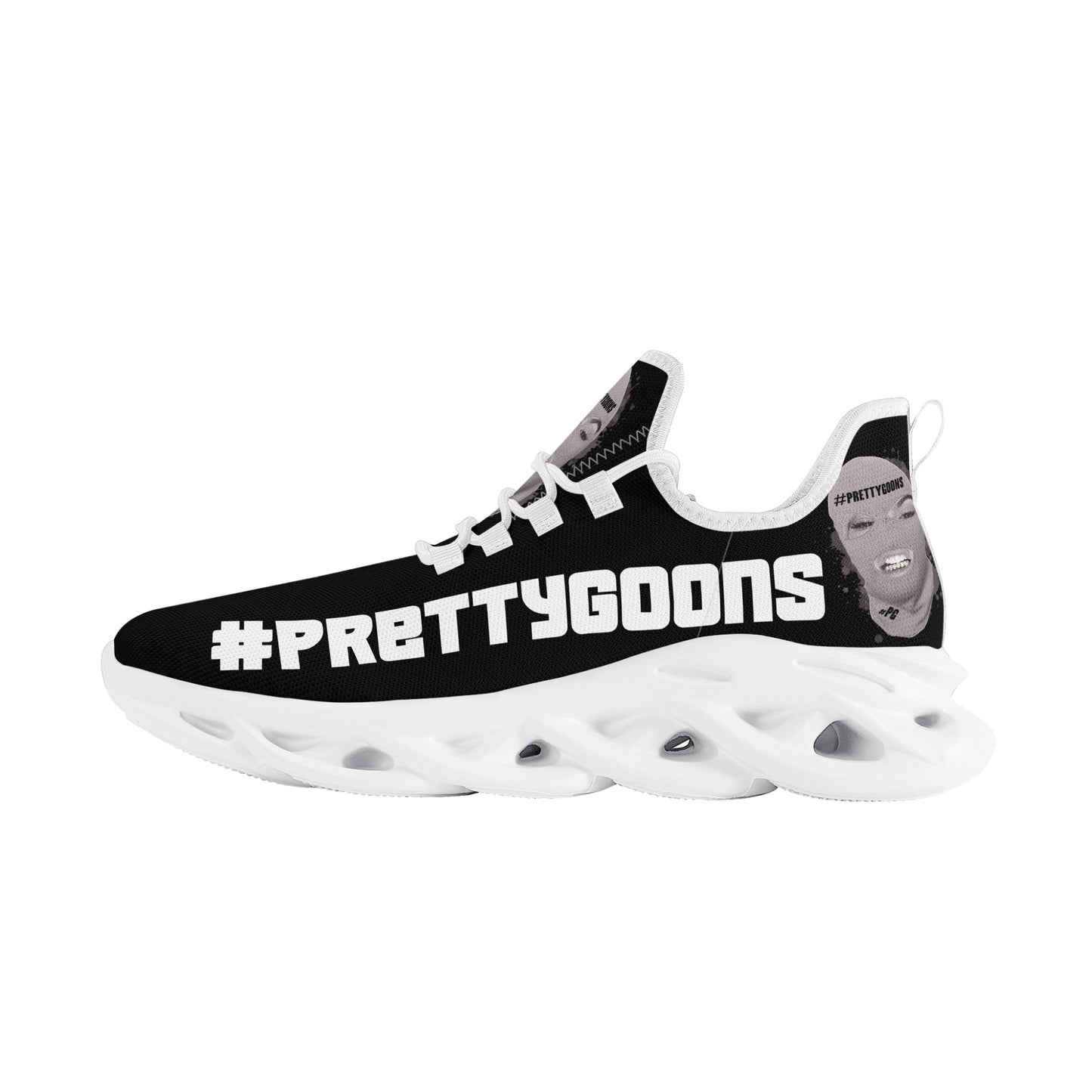 Pretty Goons Alpha 1 Men's Flex Control Sneakers (Black/White)