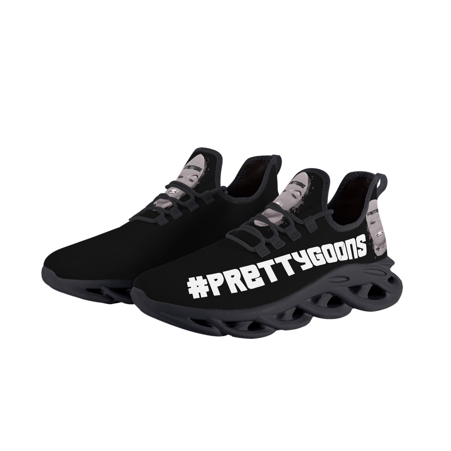 Pretty Goons Alpha 1 Men's Flex Control Sneakers (Black/White)