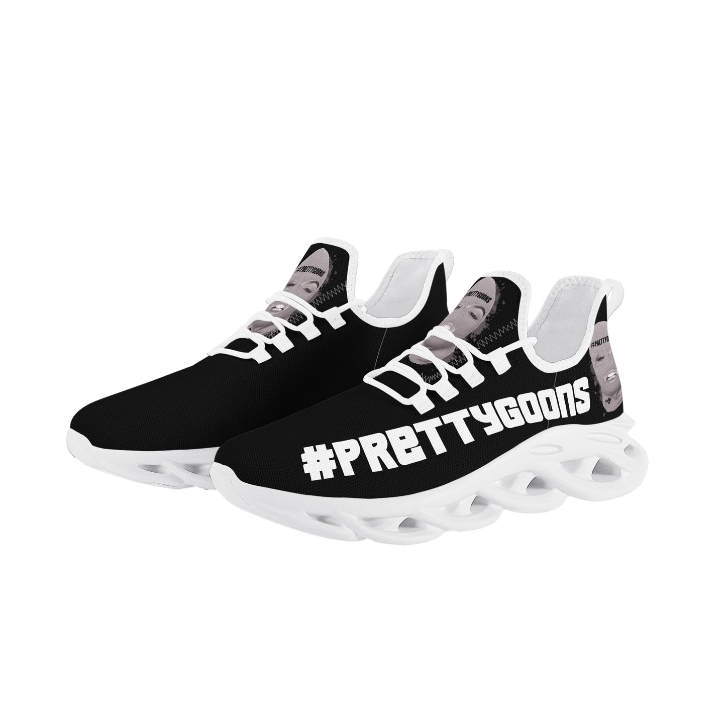 Pretty Goons Alpha 1 Men's Flex Control Sneakers (Black/White)