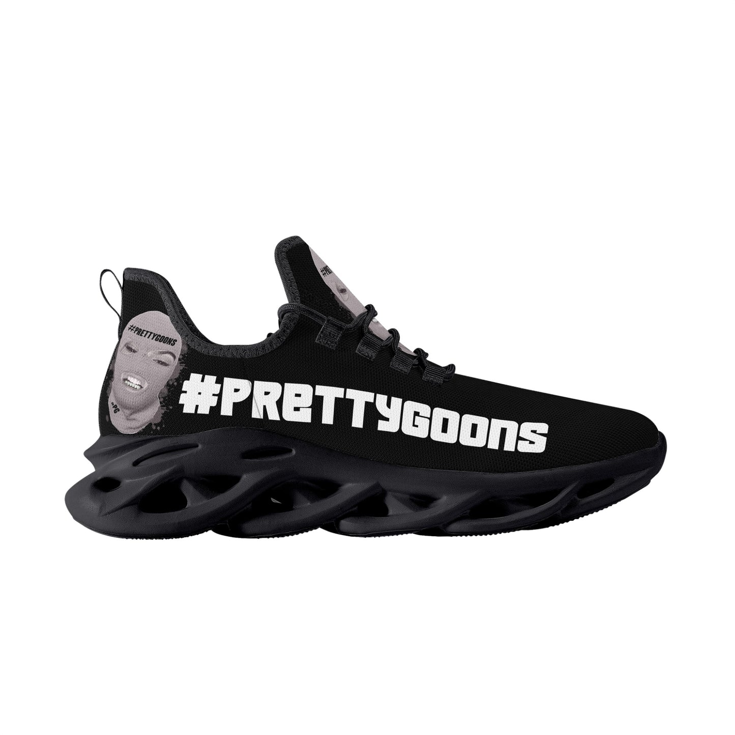 Pretty Goons Alpha 1 Men's Flex Control Sneakers (Black/White)