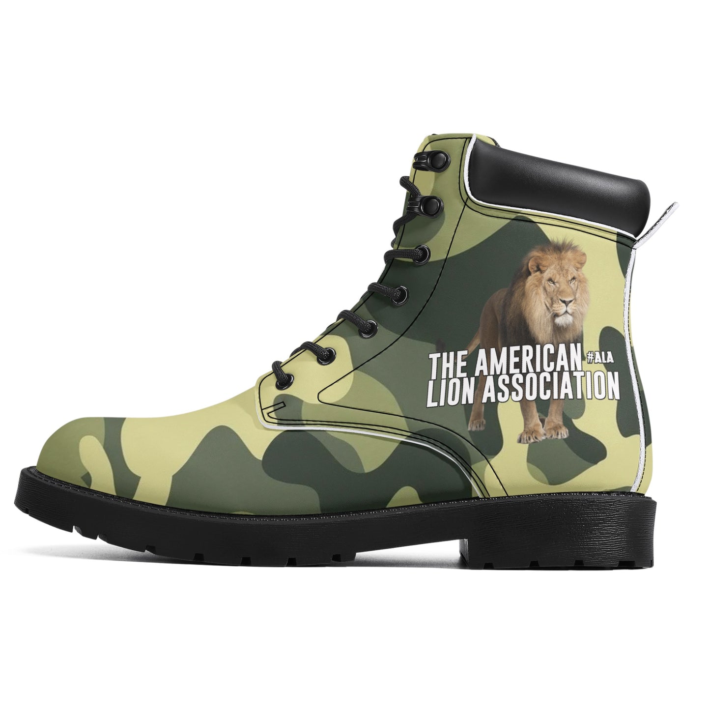 ALA Lion Heart Men's All Season Leather Boots (Green Camo)