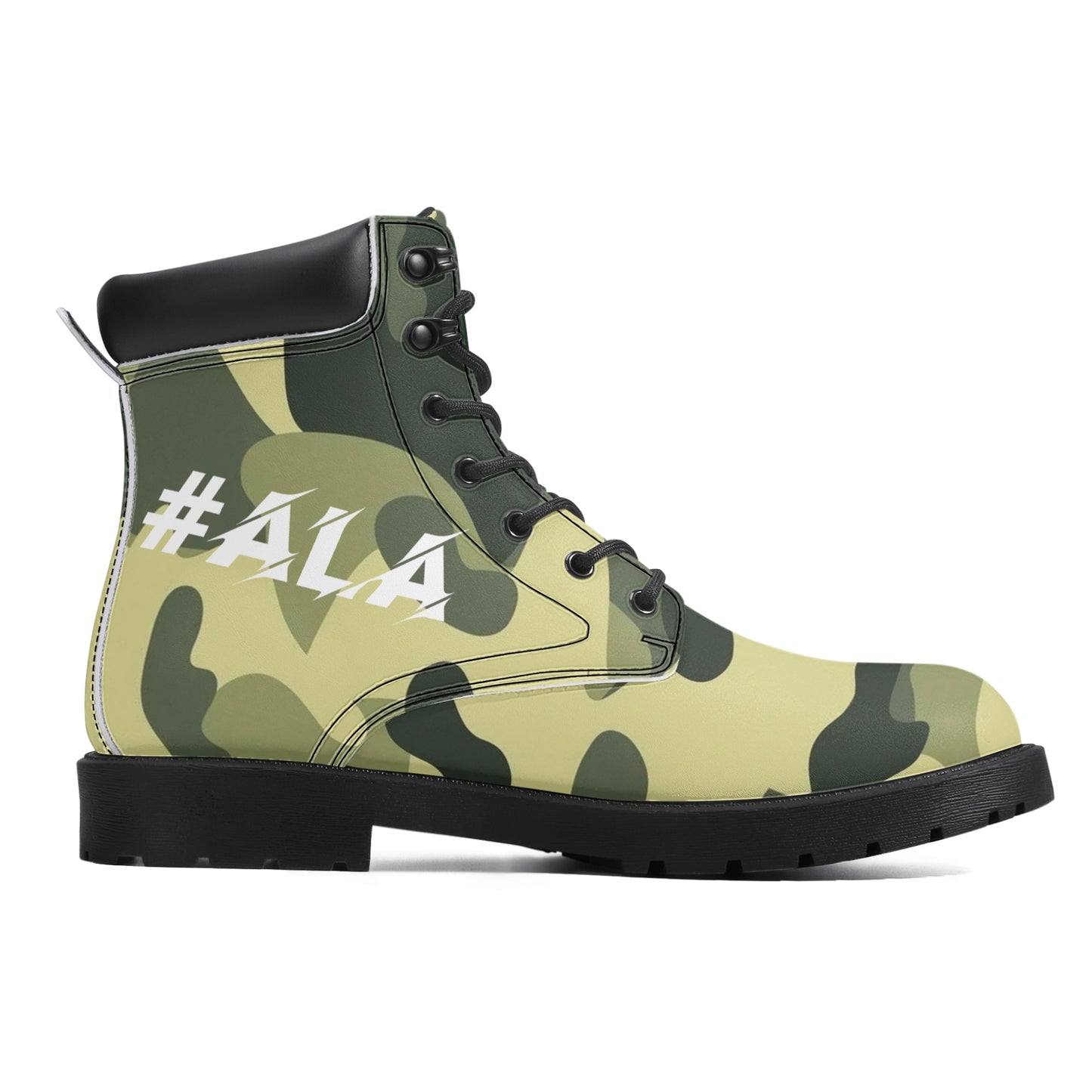 ALA Lion Heart Men's All Season Leather Boots (Green Camo)