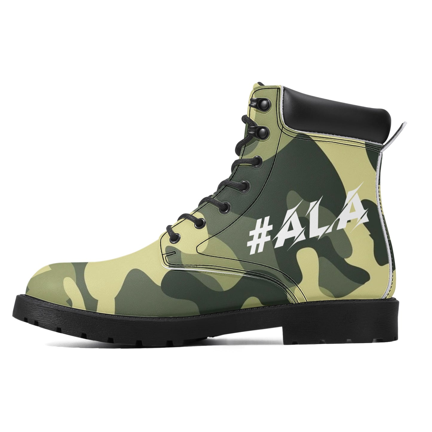 ALA Lion Heart Men's All Season Leather Boots (Green Camo)