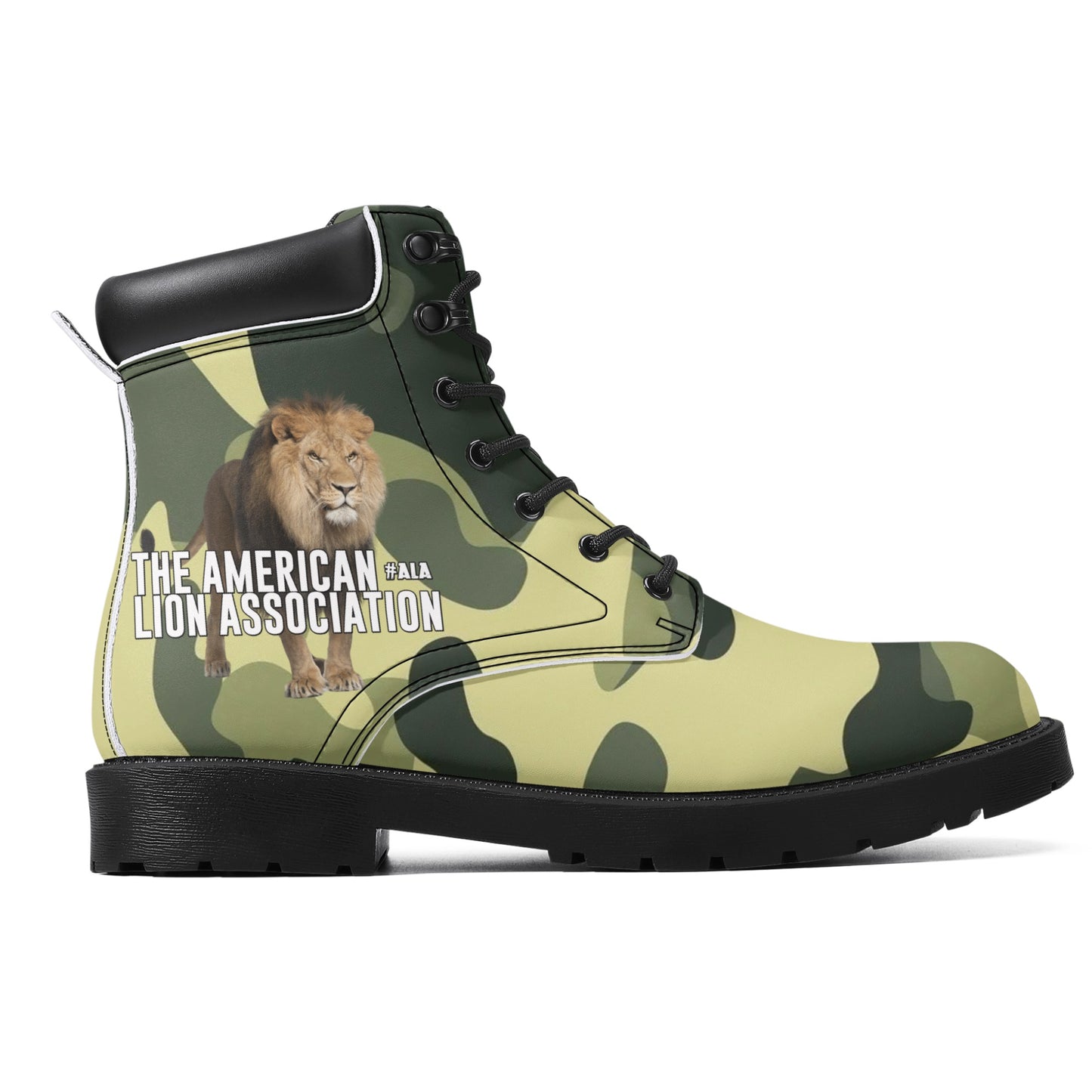 ALA Lion Heart Men's All Season Leather Boots (Green Camo)