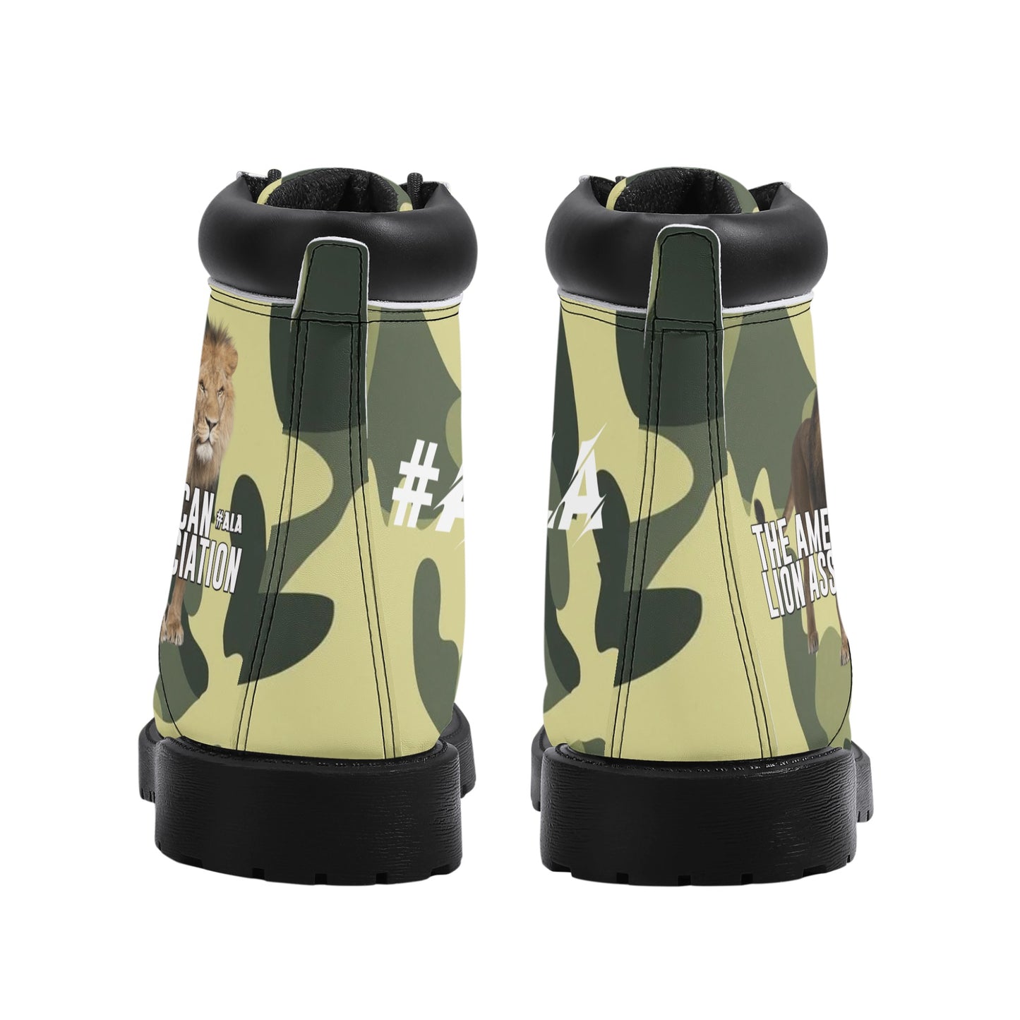ALA Lion Heart Men's All Season Leather Boots (Green Camo)