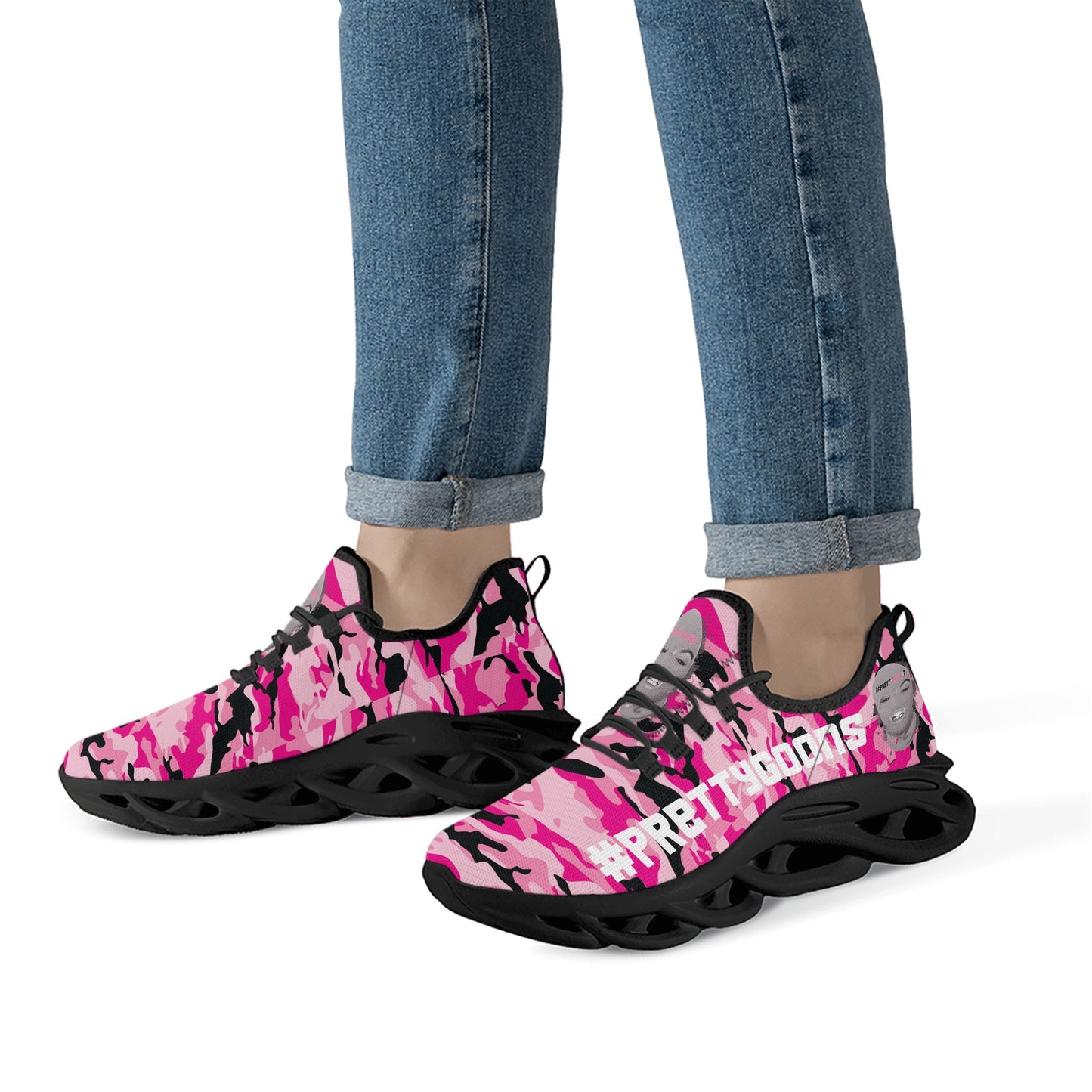 Pretty Goons Alpha 1 Women's Flex Control Sneakers (Pink Camo)