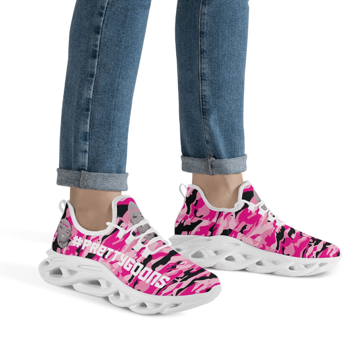 Pretty Goons Alpha 1 Women's Flex Control Sneakers (Pink Camo)