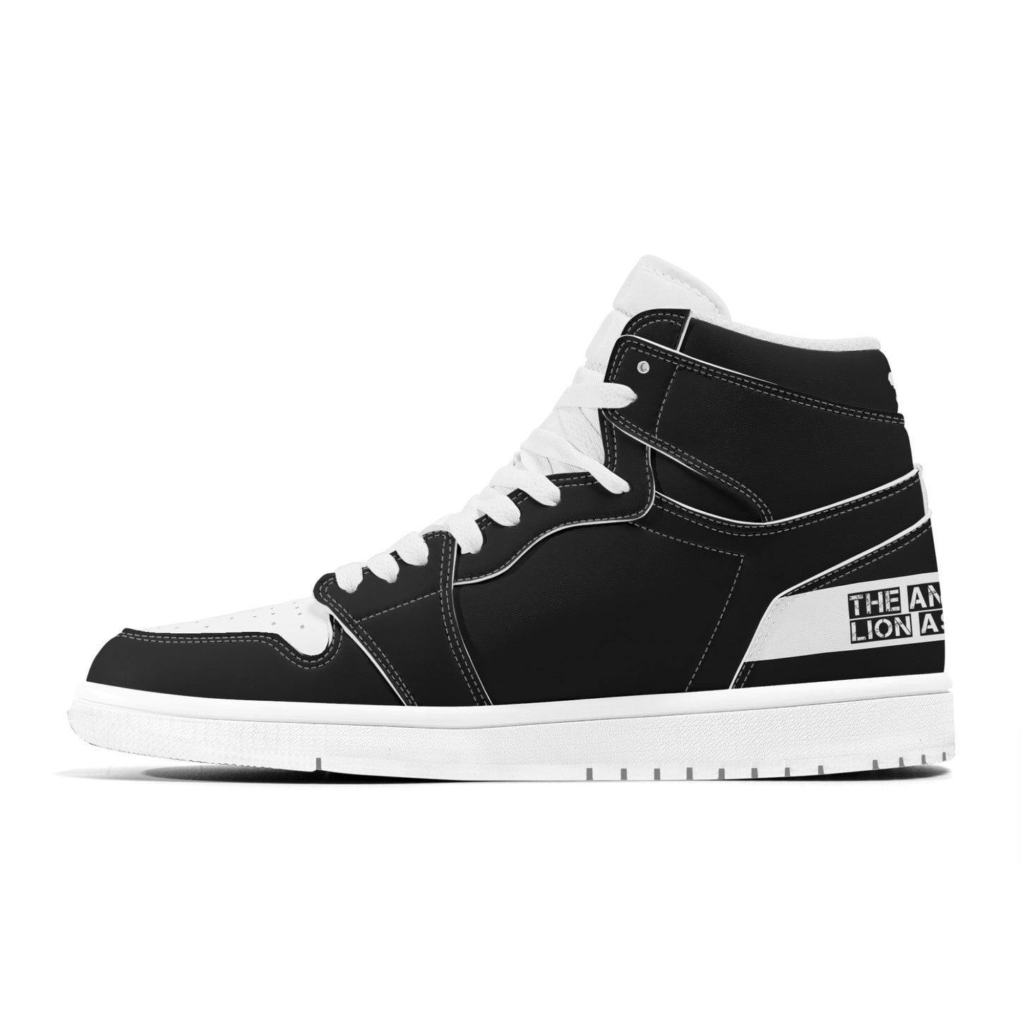 ALA Shimel Men's High Top Skateboard Sneakers (Black/White)
