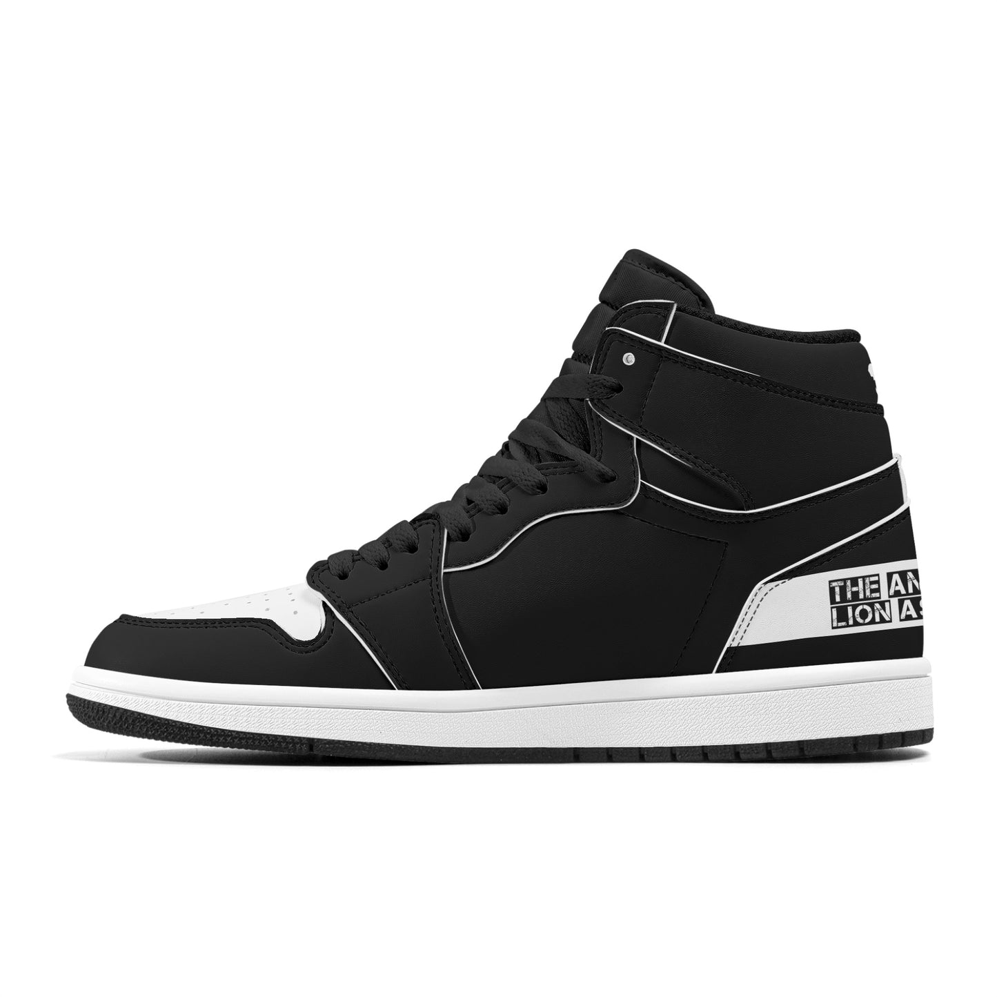 ALA Shimel Men's High Top Skateboard Sneakers (Black/White)