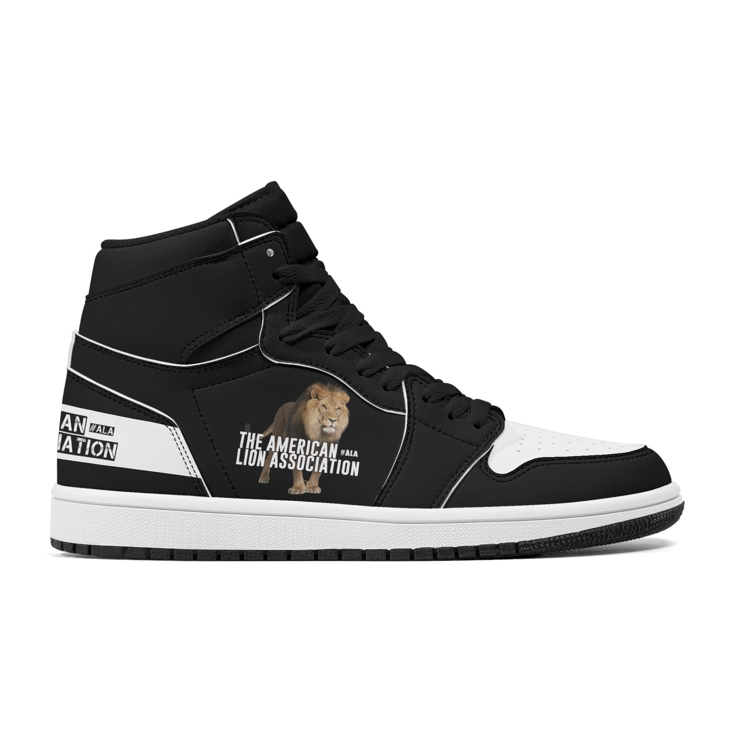ALA Shimel Men's High Top Skateboard Sneakers (Black/White)