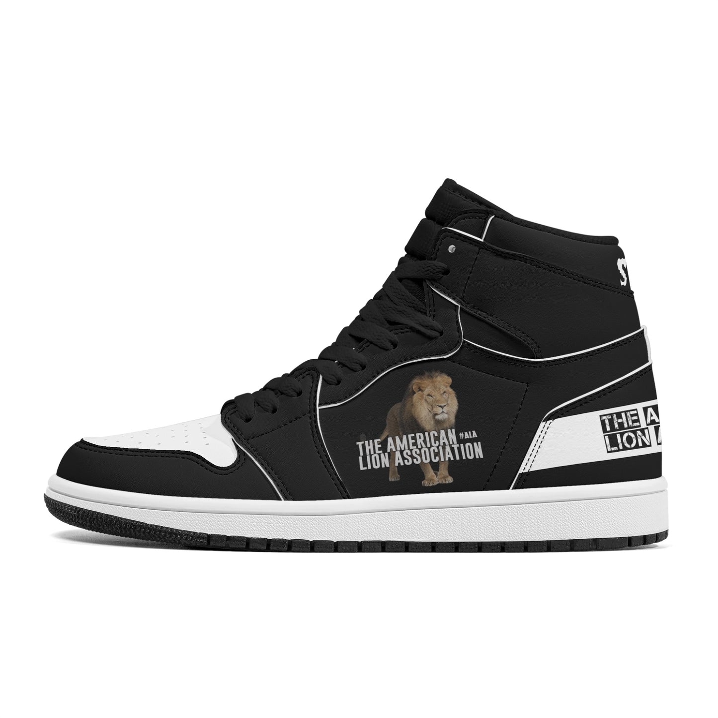 ALA Shimel Men's High Top Skateboard Sneakers (Black/White)