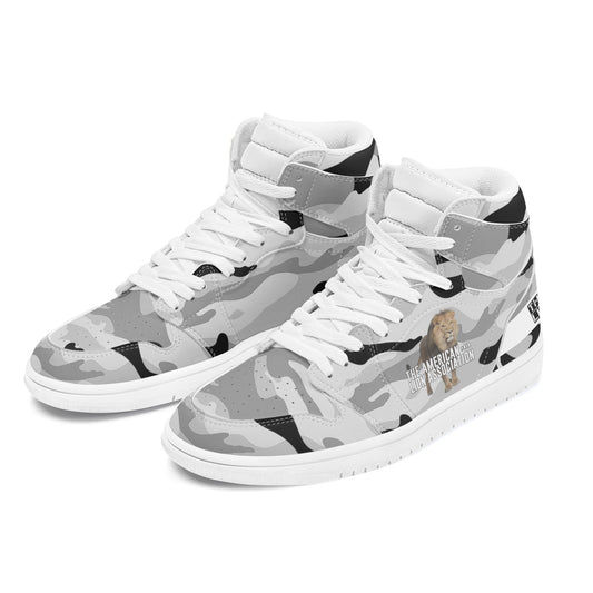 ALA Shimel Men's High Top Skateboard Sneakers (White/Black)