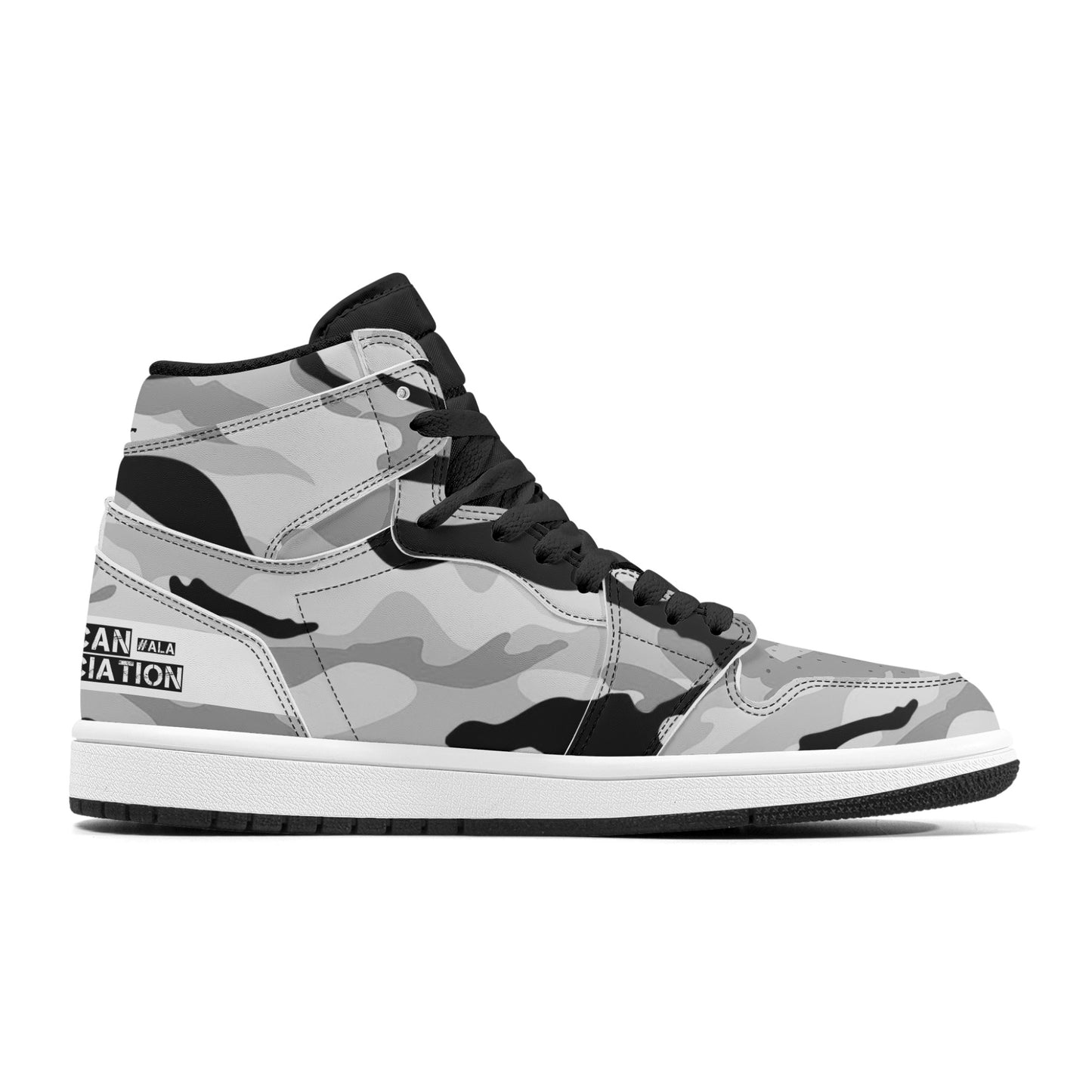ALA Shimel Men's High Top Skateboard Sneakers (White/Black)