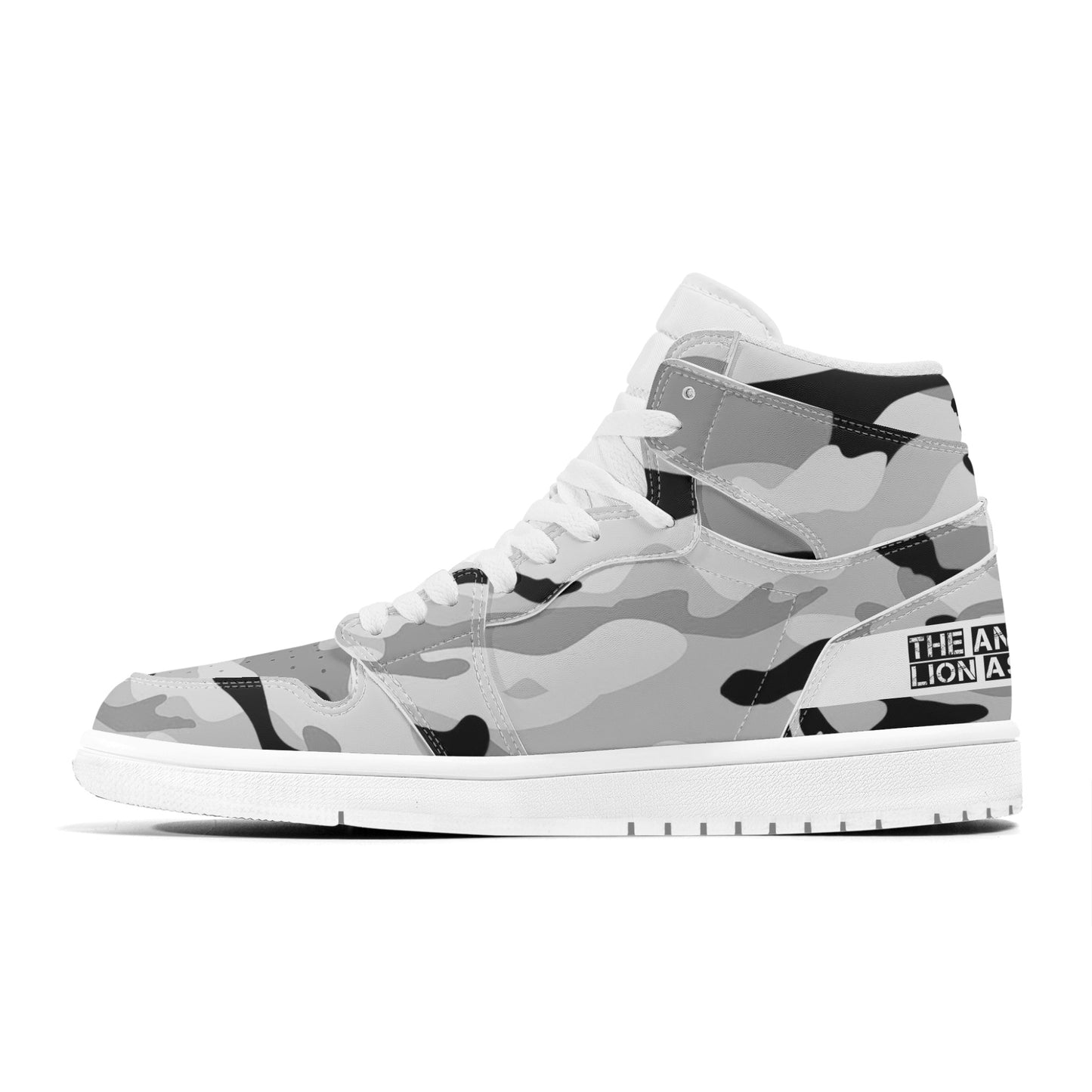 ALA Shimel Men's High Top Skateboard Sneakers (White/Black)