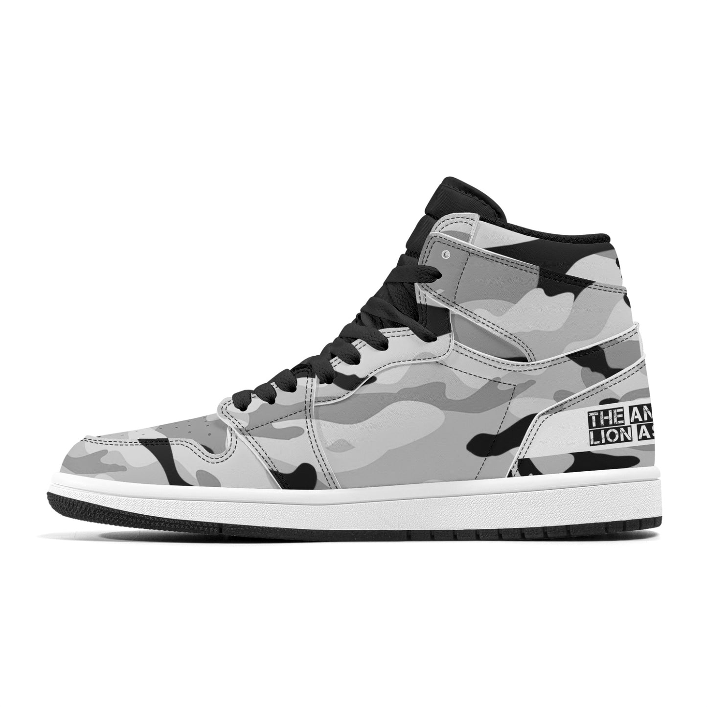 ALA Shimel Men's High Top Skateboard Sneakers (White/Black)