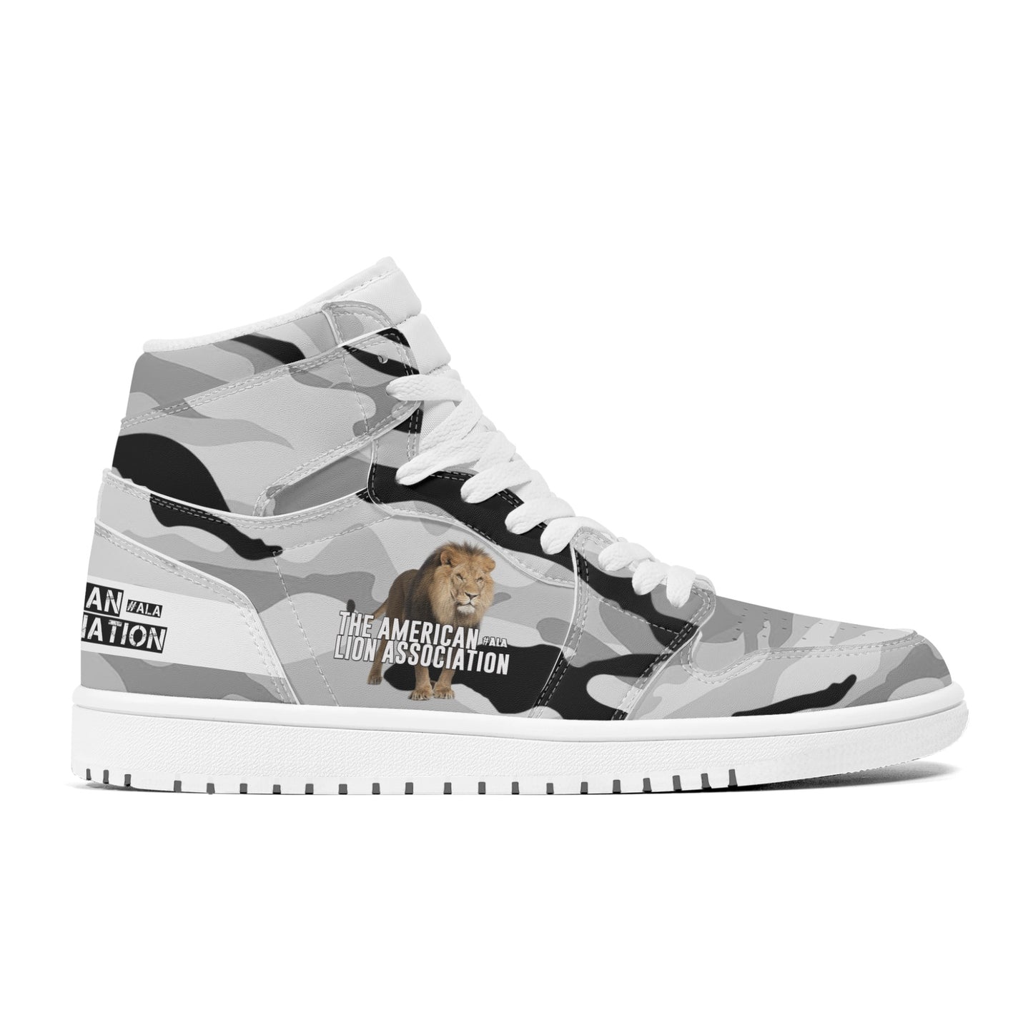 ALA Shimel Men's High Top Skateboard Sneakers (White/Black)