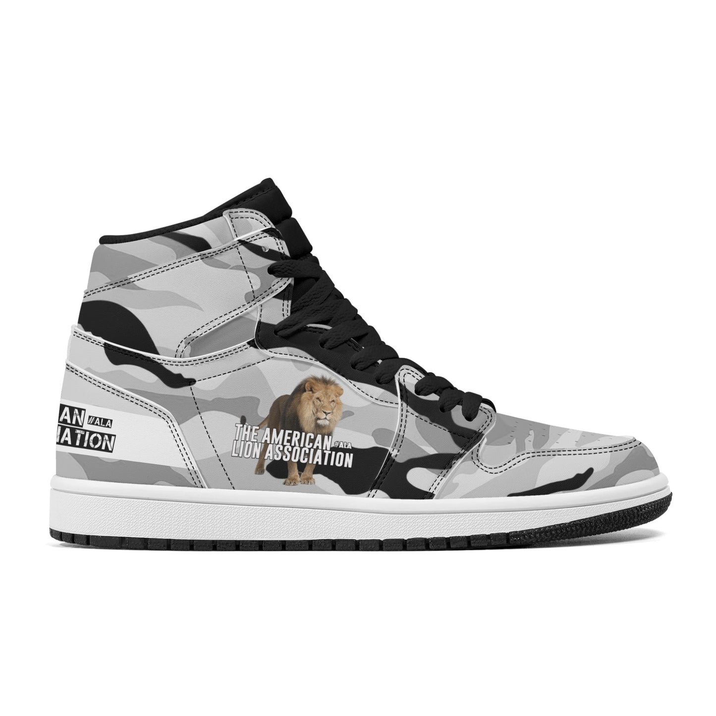 ALA Shimel Men's High Top Skateboard Sneakers (White/Black)