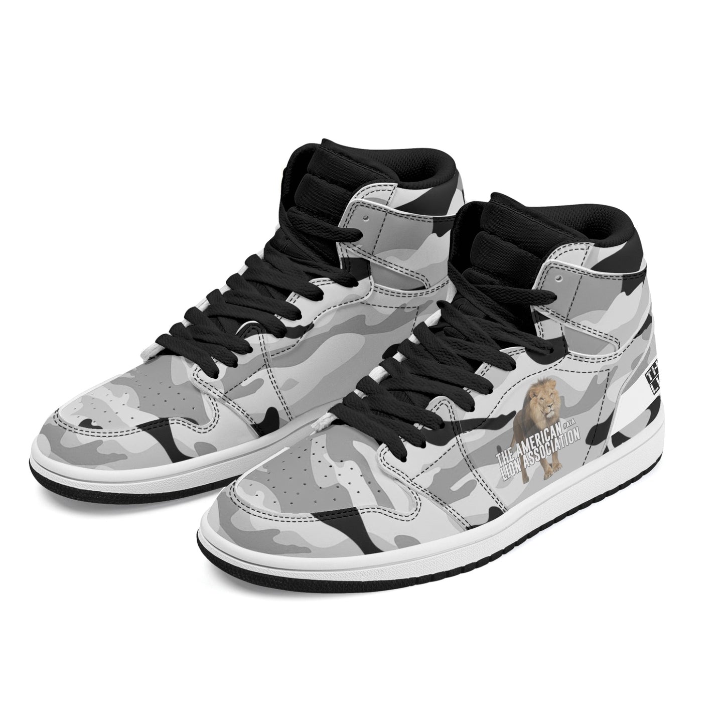ALA Shimel Men's High Top Skateboard Sneakers (White/Black)