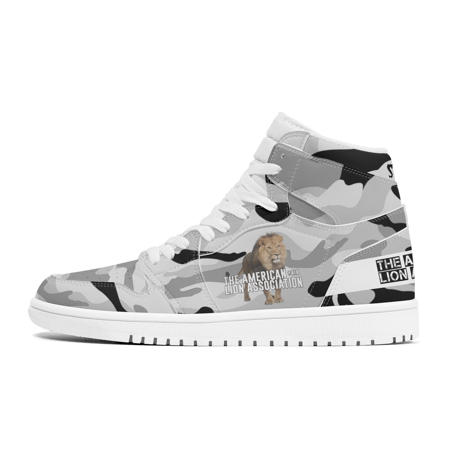 ALA Shimel Men's High Top Skateboard Sneakers (White/Black)