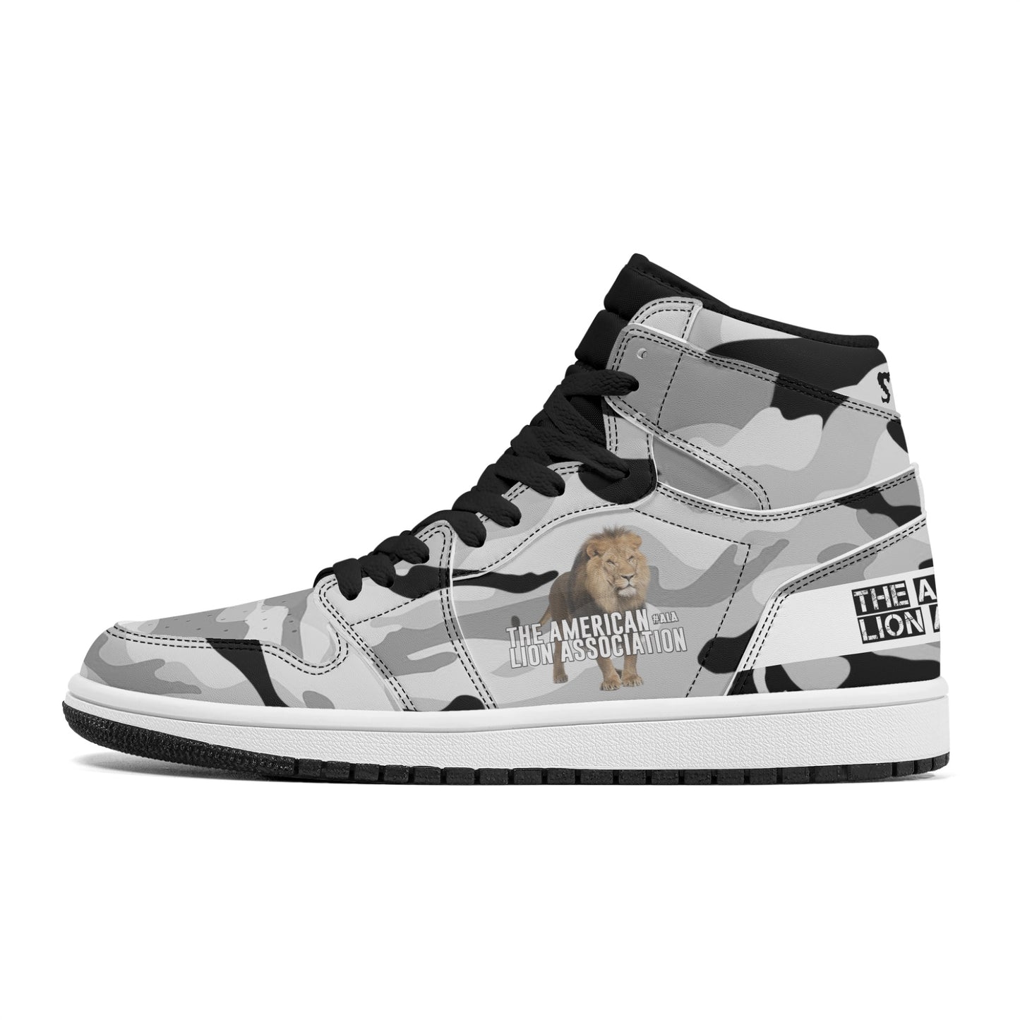 ALA Shimel Men's High Top Skateboard Sneakers (White/Black)