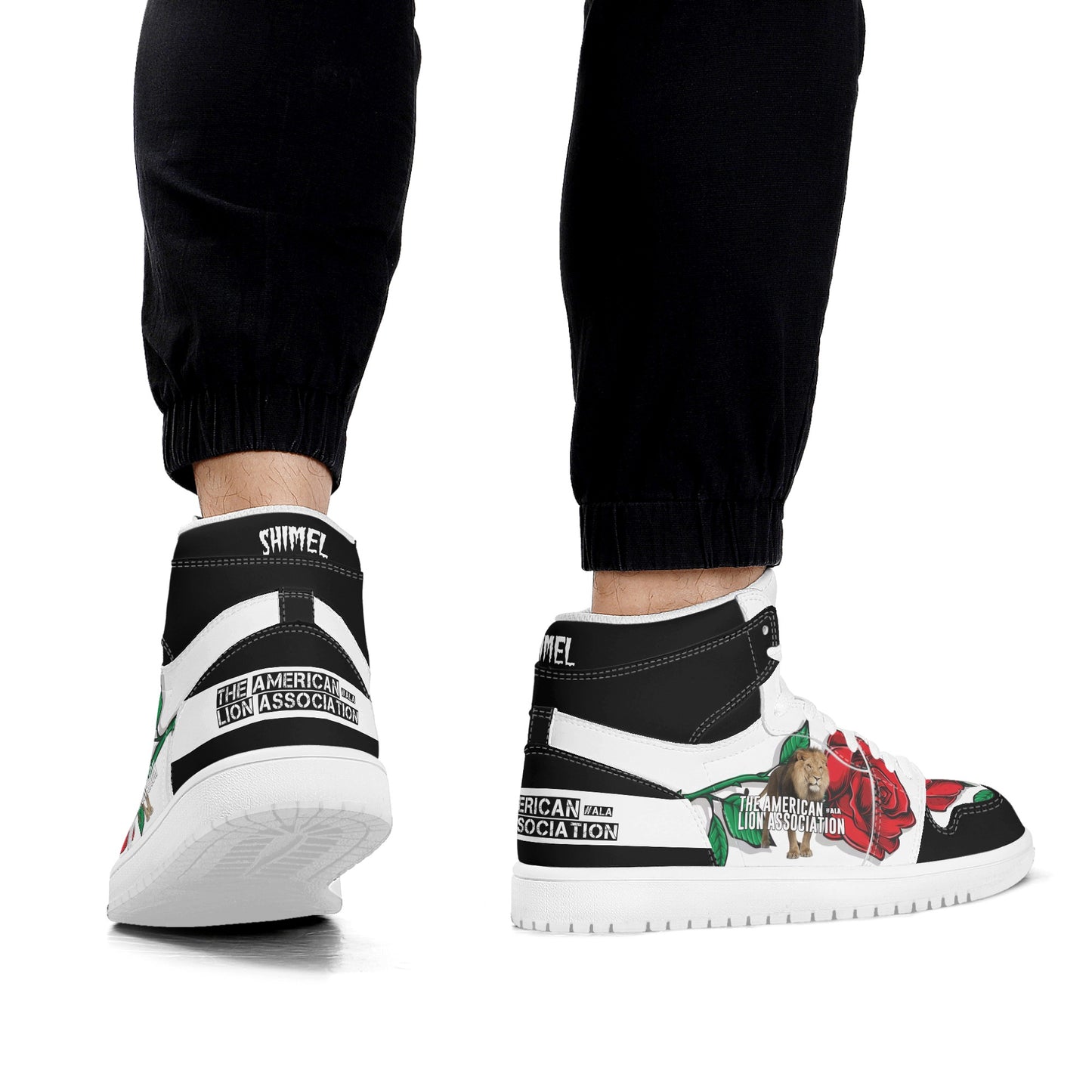 ALA Shimel Men's High Top Skateboard Sneakers (Rose Edition)