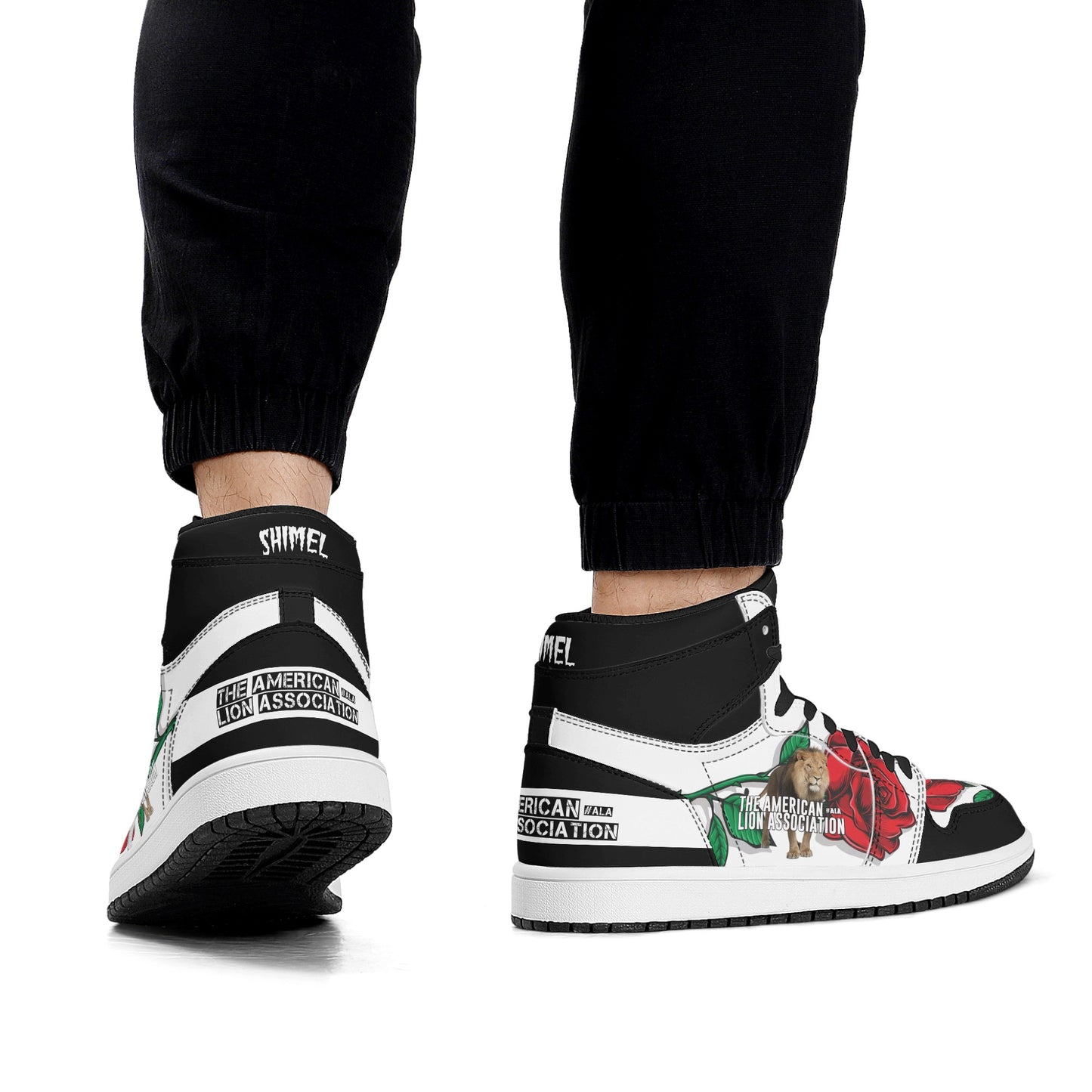 ALA Shimel Men's High Top Skateboard Sneakers (Rose Edition)