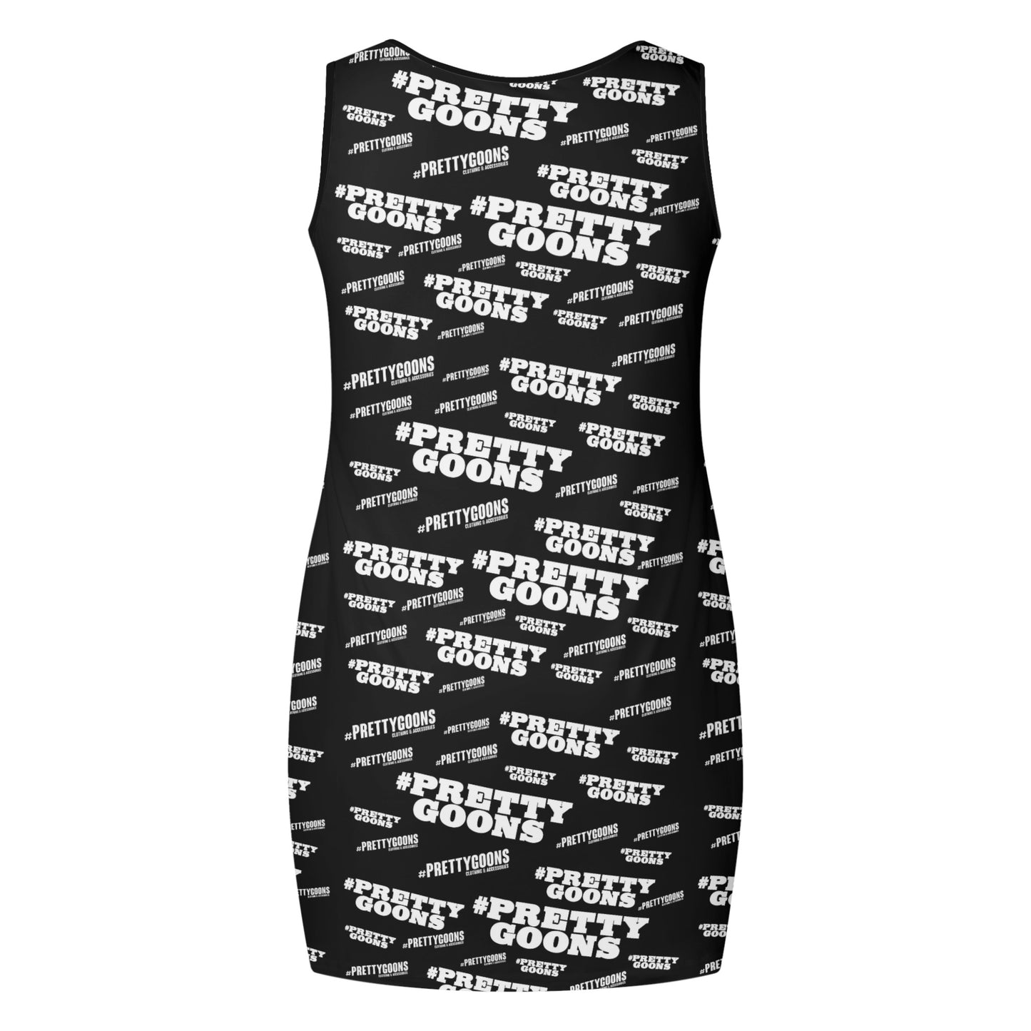 Pretty Goons Women's Elegant Sleeveless Mini Dress (Black/White)