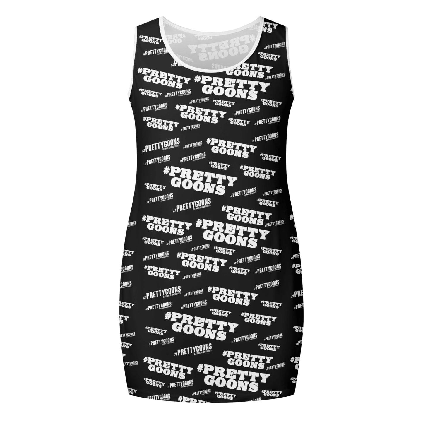 Pretty Goons Women's Elegant Sleeveless Mini Dress (Black/White)
