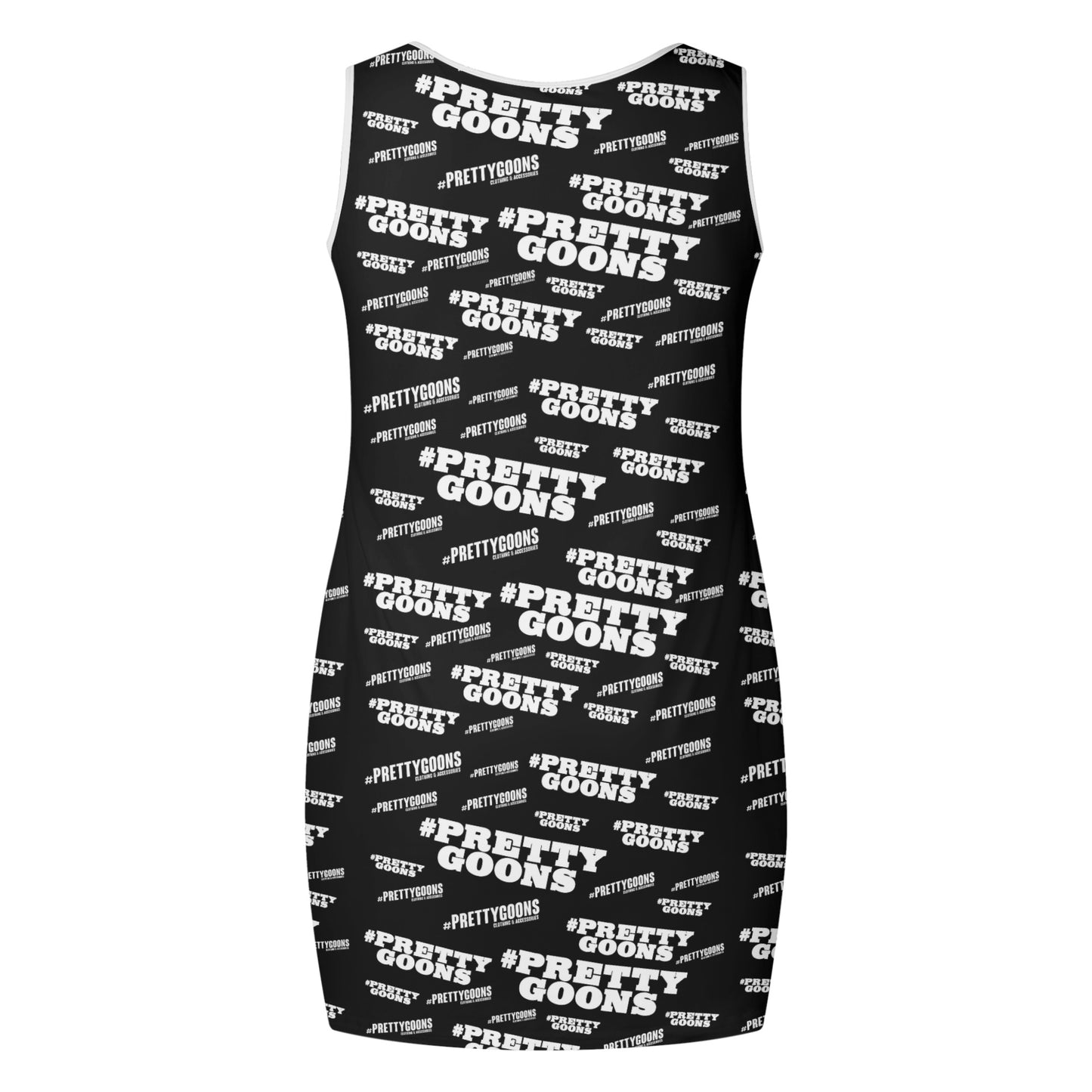 Pretty Goons Women's Elegant Sleeveless Mini Dress (Black/White)