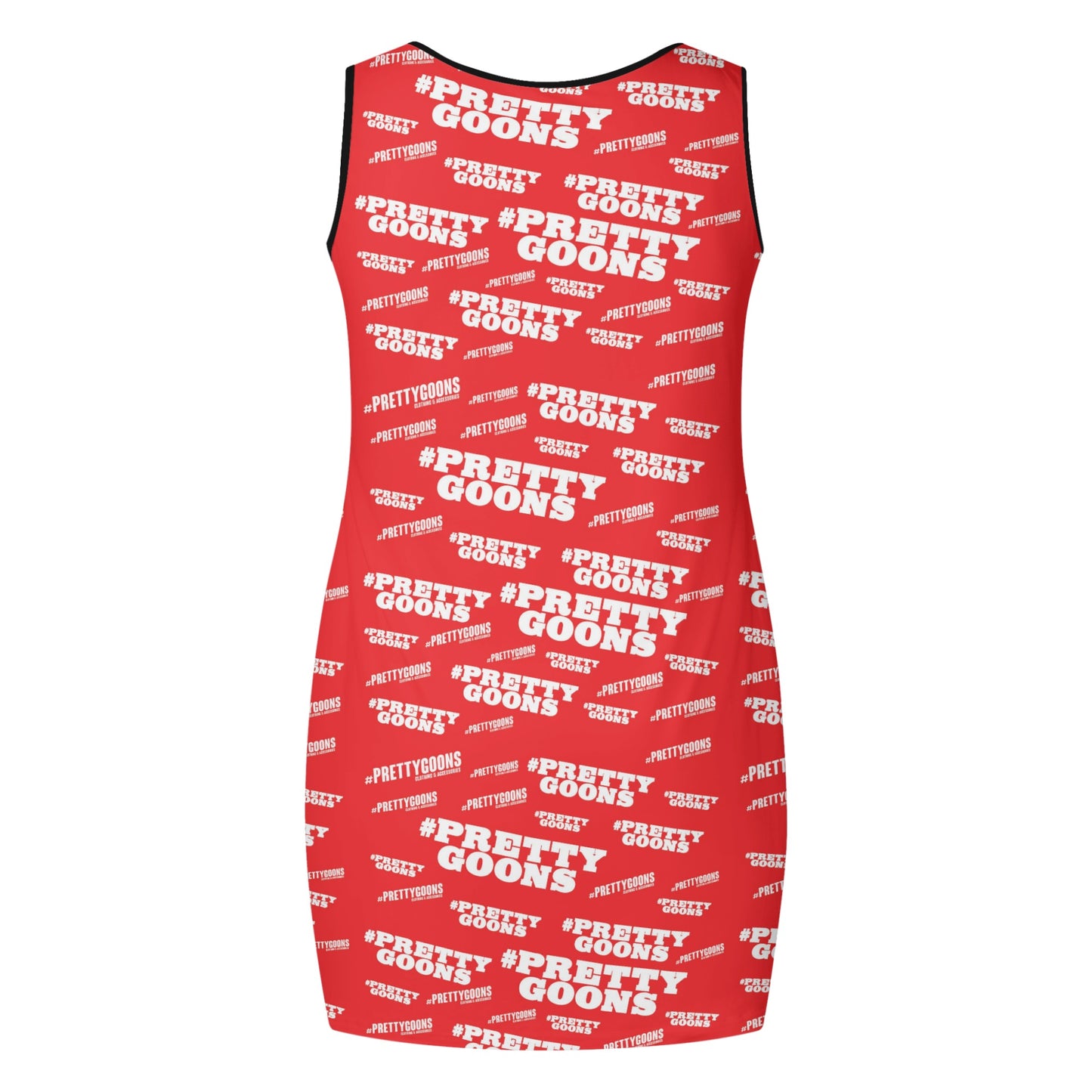 Pretty Goons Women's Elegant Sleeveless Mini Dress (Red/White)