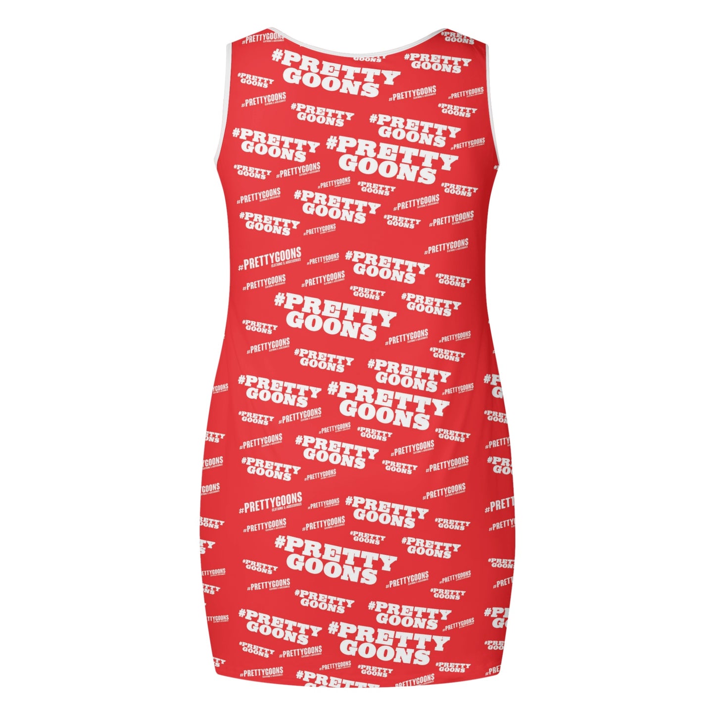 Pretty Goons Women's Elegant Sleeveless Mini Dress (Red/White)