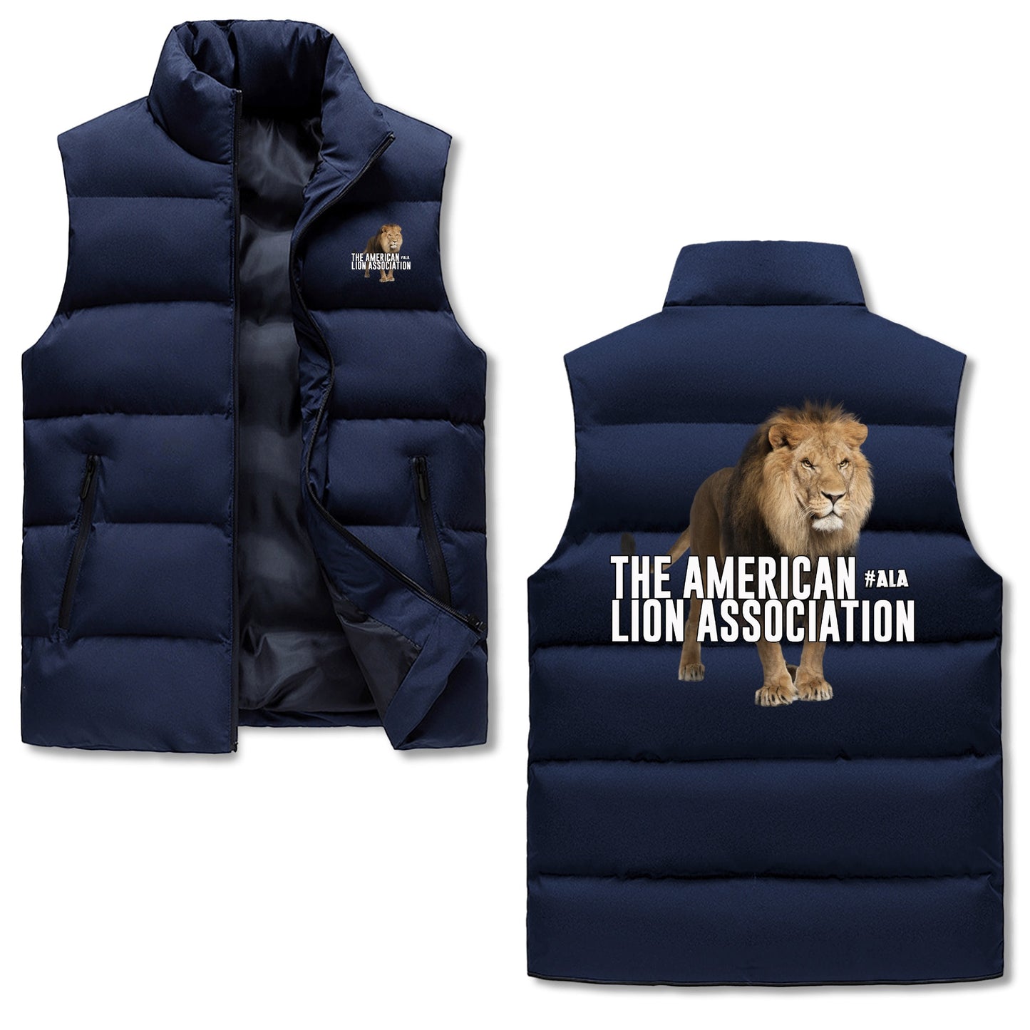 Mens Warm Stand Collar Zip Up Puffer Vest