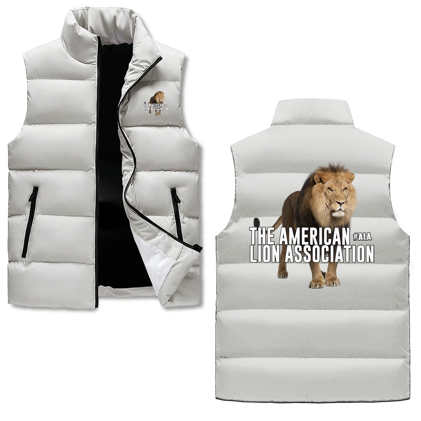 Mens Warm Stand Collar Zip Up Puffer Vest
