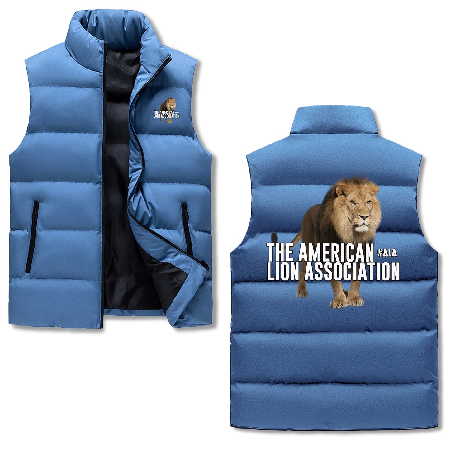 Mens Warm Stand Collar Zip Up Puffer Vest