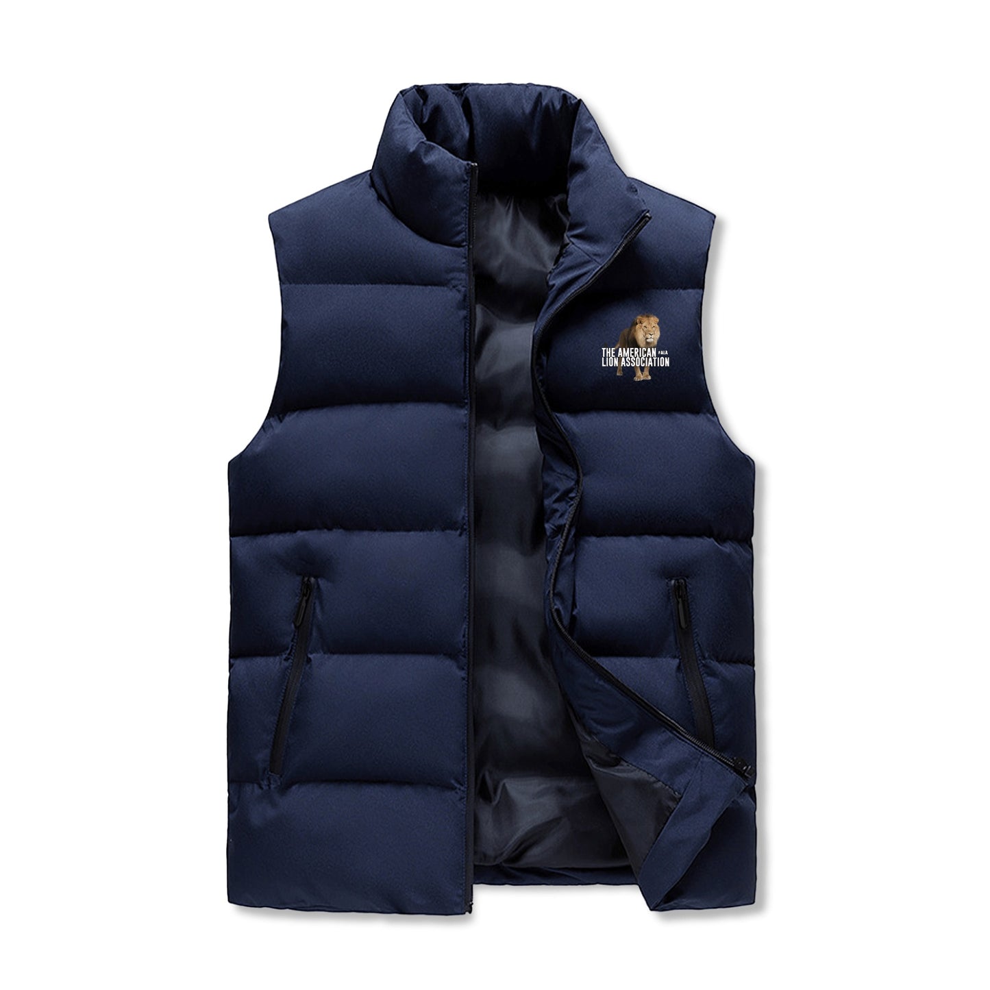Mens Warm Stand Collar Zip Up Puffer Vest