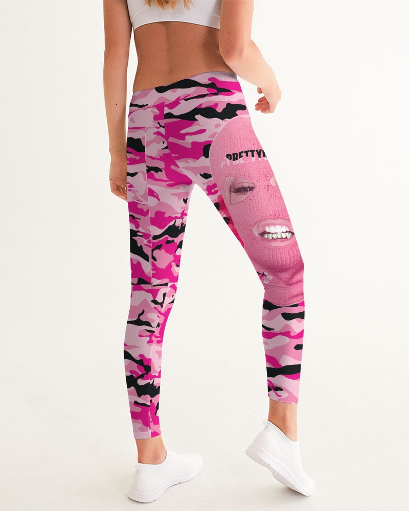 Pretty Goons Pink Camo Women's Yoga Pants